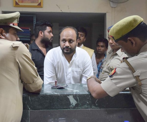 police raids in a massage parlour in Lucknow.