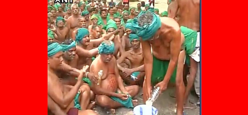 Tamil Nadu farmers drink urine protesting over drought relief funds and waiver of farmers' loans