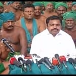 किसानों से मिलने पहुंचे सीएम पलानीसामी