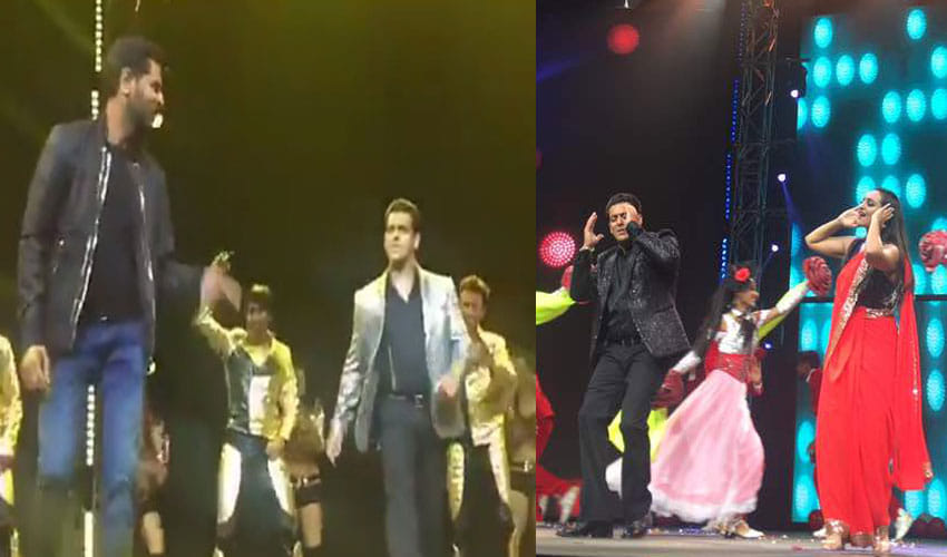 Salman Khan Setting Stage On Fire During DaBang Tour With Sonakshi Sinha & Prabhu Deva