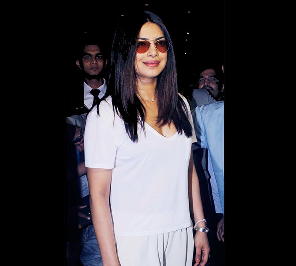 priyanka chopra back from new york and seen in summer fashion look
