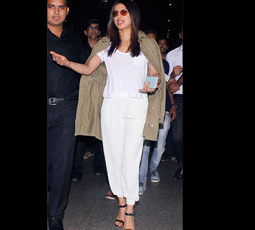 priyanka chopra back from new york and seen in summer fashion look