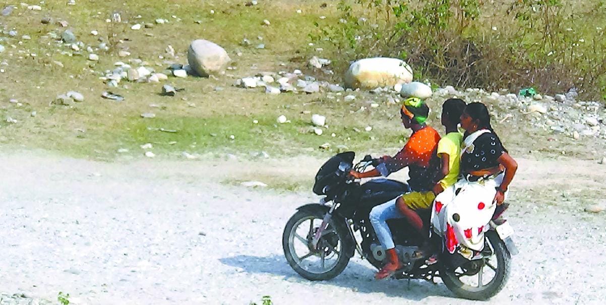 Riding on bikes illegally