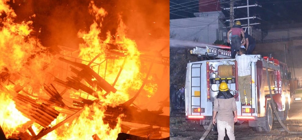 Fire breaks out in cardboard industry in parwanoo himachal pradesh