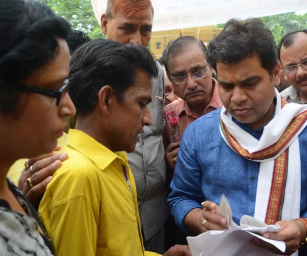 UP energy minister hear people's complain in Lucknow.