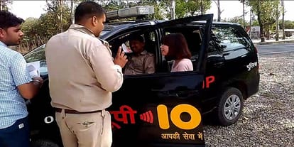 I-10 Japanese woman bumped by scorpio, cool in taking the police selfie