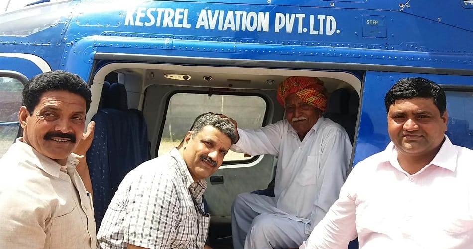 formar dig and president medal winner jungbir singh chauhan drive friends in helicopter