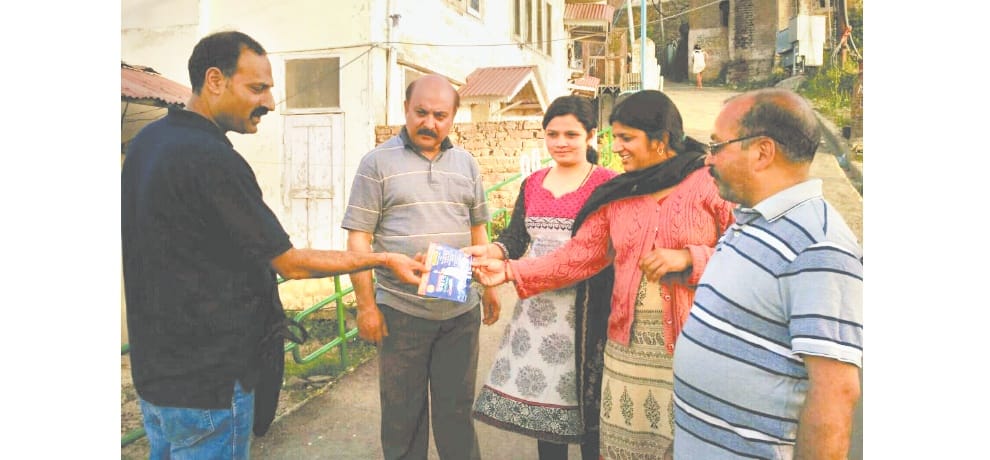 BJP door to door invitation to people for PM Narendra Modi rally in Shimla