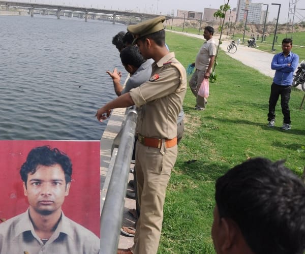 A retired IAS son jumped into gomati river in Lucknow.