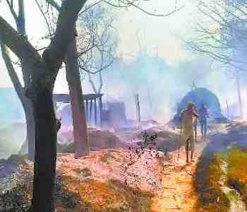 105 houses burnt by fire