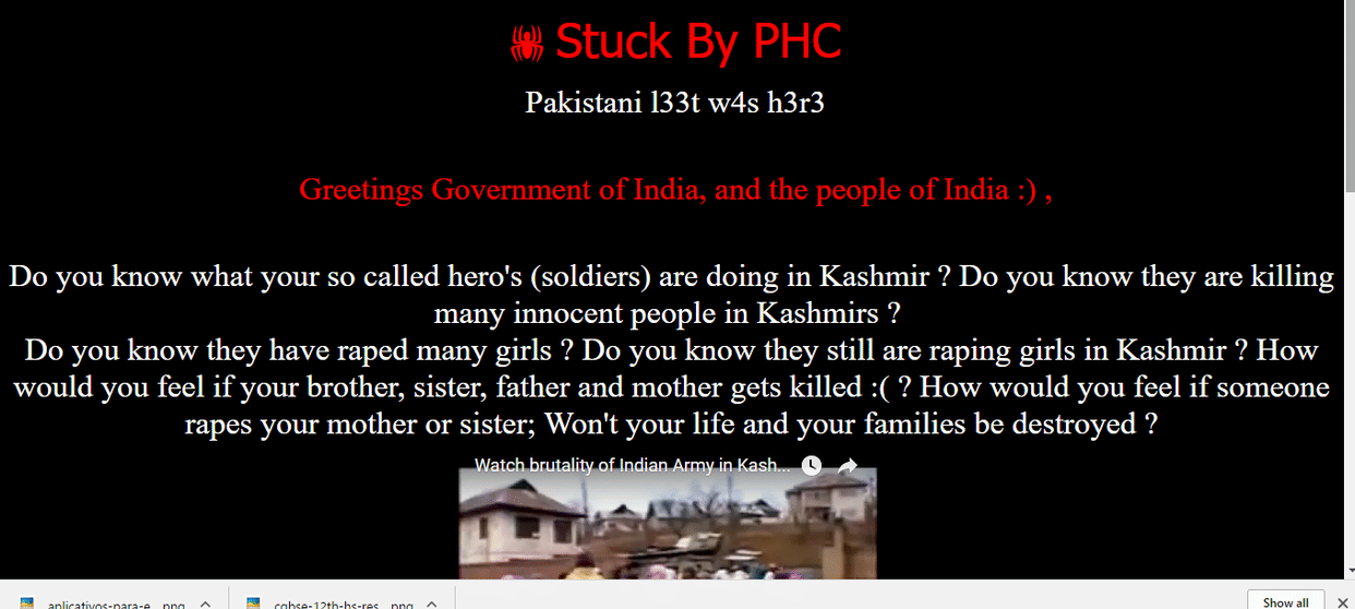 pak hackers hack du, iit delhi and amu websites and put vulgar songs  