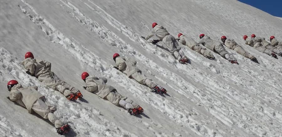 itbp jawans training somewhere in the Himalayas