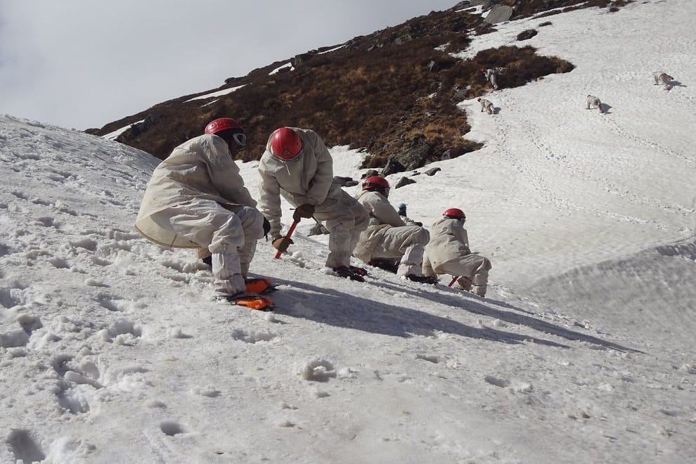 itbp jawans training somewhere in the Himalayas