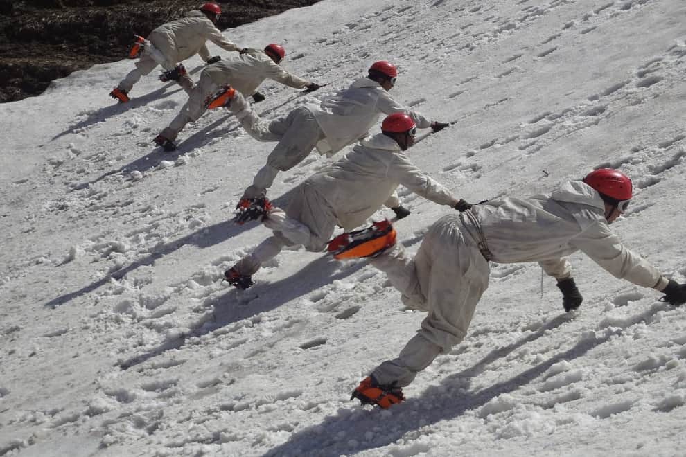 itbp jawans training somewhere in the Himalayas