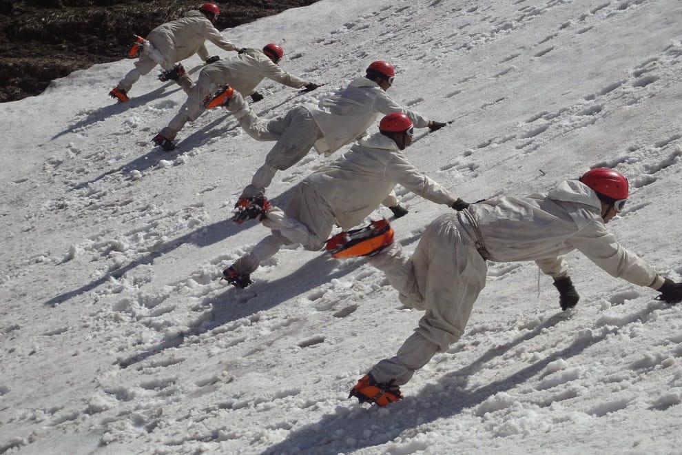 itbp jawans training somewhere in the Himalayas