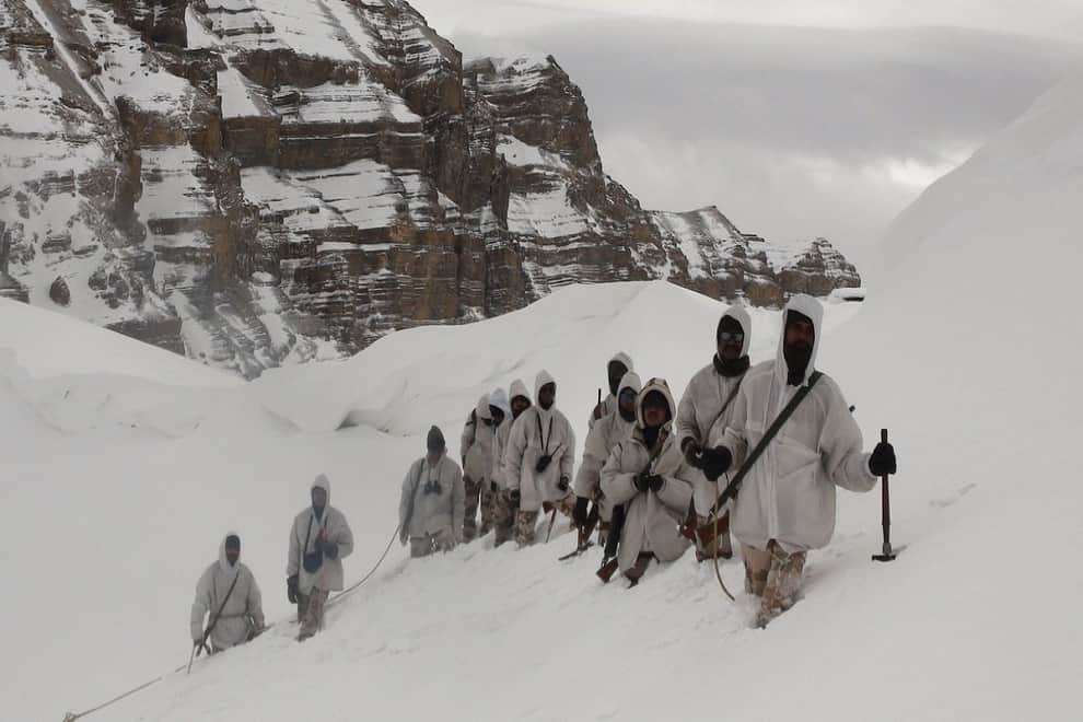 itbp jawans training somewhere in the Himalayas