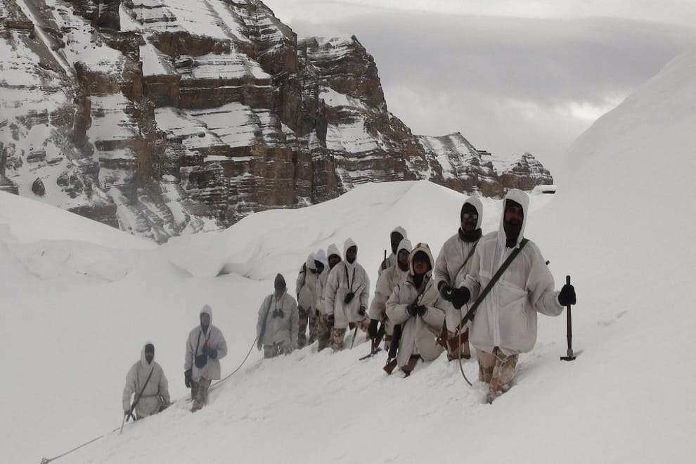 itbp jawans training somewhere in the Himalayas