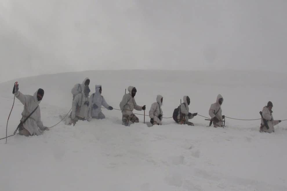 itbp jawans training somewhere in the Himalayas