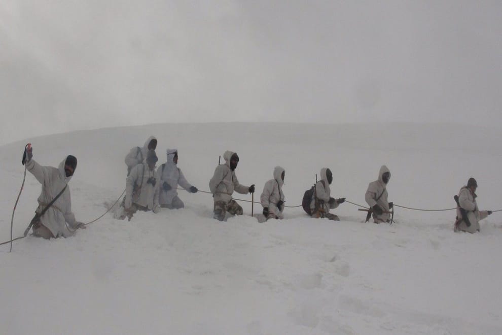 itbp jawans training somewhere in the Himalayas