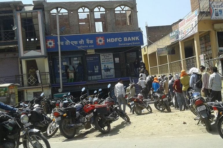 Long queues outside the ATM