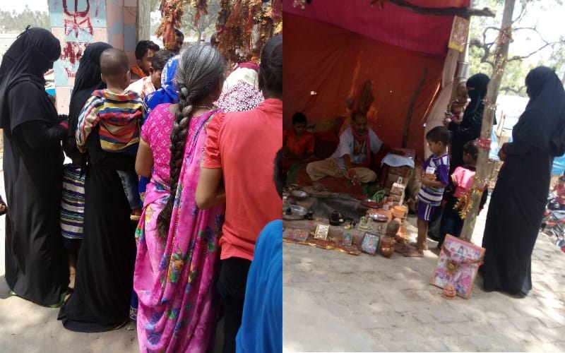 muslim women worships in devi temle in sitapur
