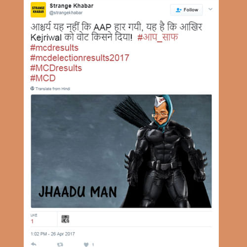 social media reactions on mcd election results 2017