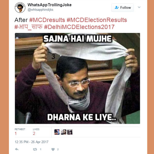 social media reactions on mcd election results 2017