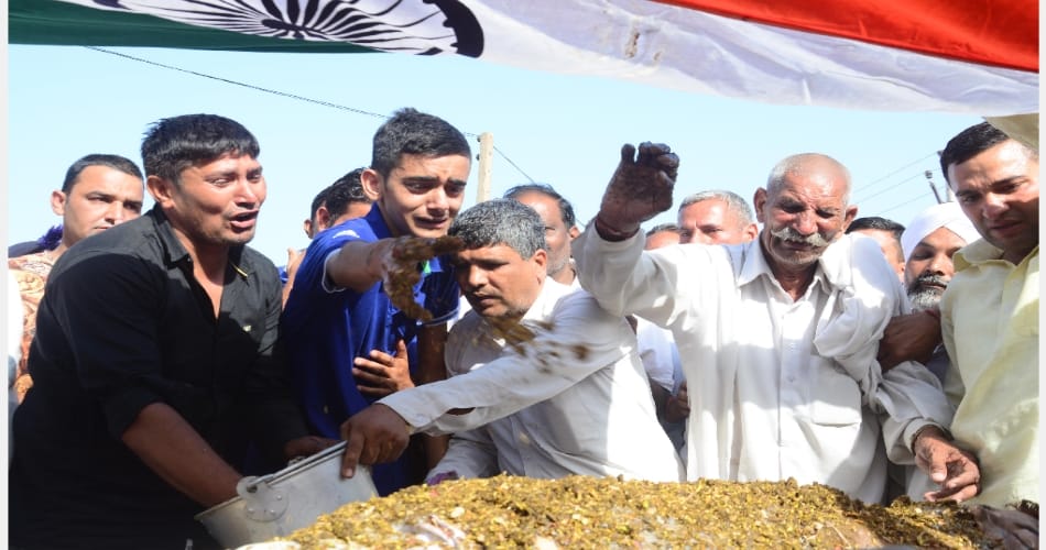 crpf martyr cremation in karnal