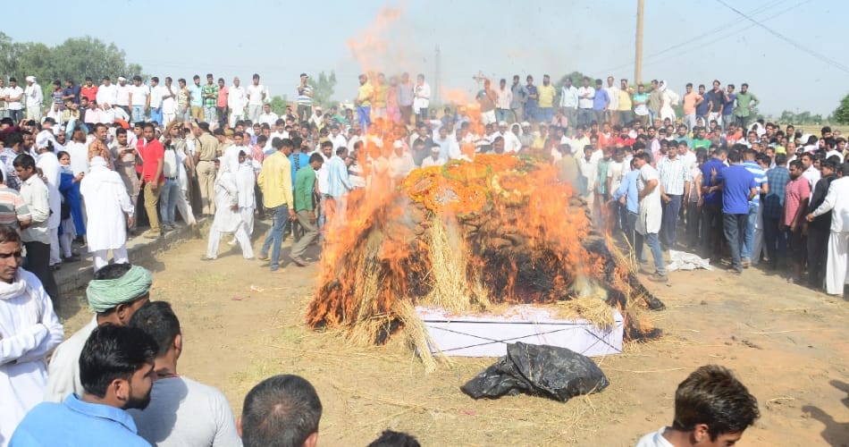 crpf martyr cremation in karnal