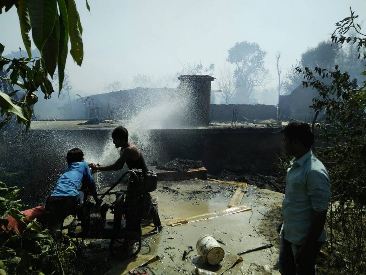  58 houses burnt by fire in two villages