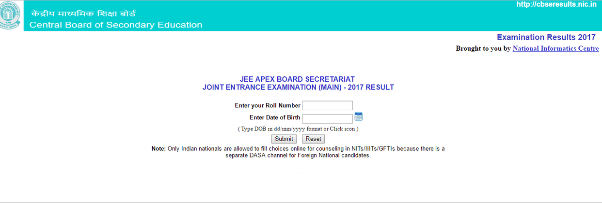 jee main result 2017: result declared at cbseresults.nic.in, also apply for jee advance