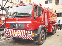 Fire in bike showroom
