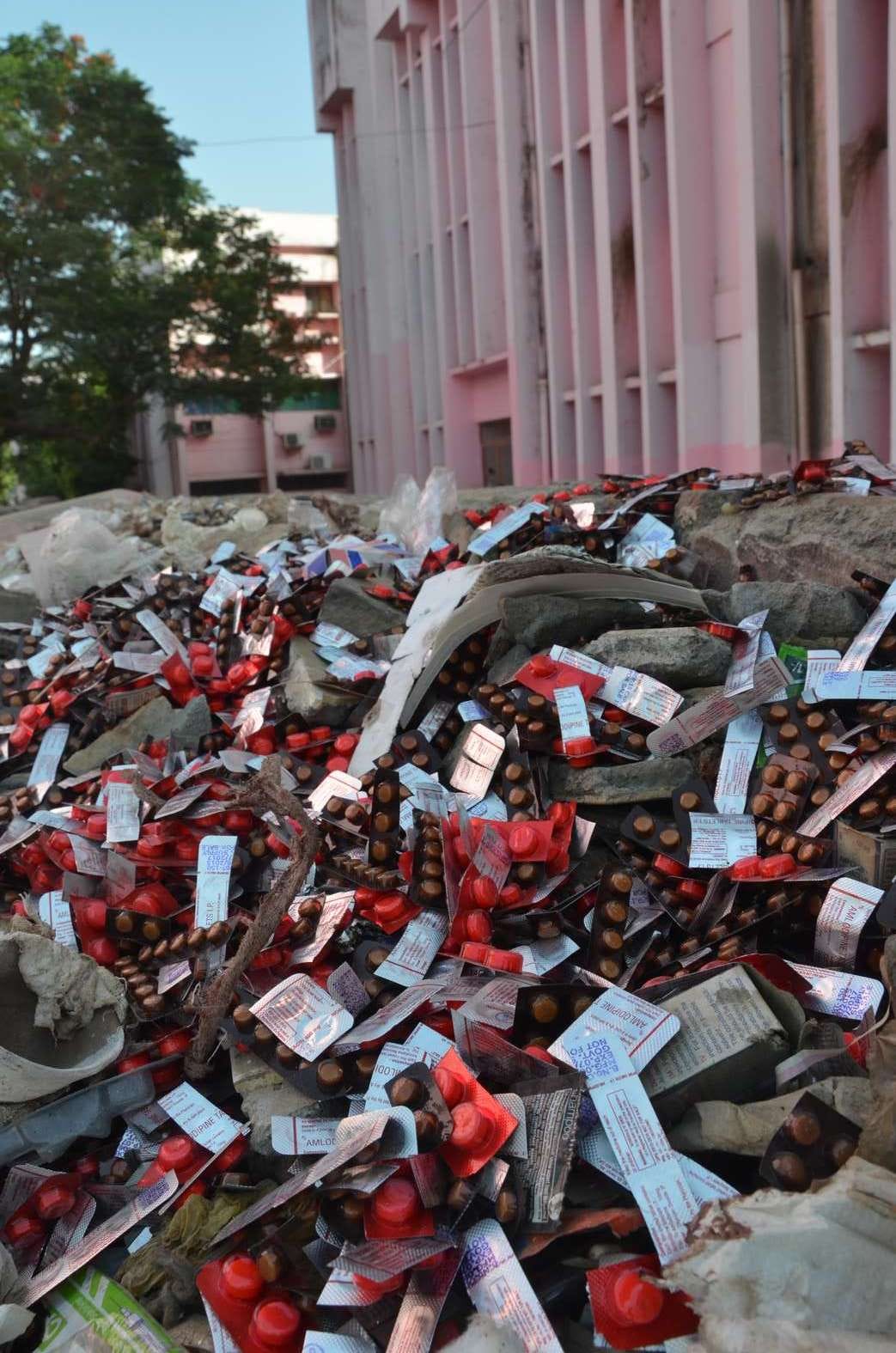 heavy stock of government medicine found thrown at mirzapur