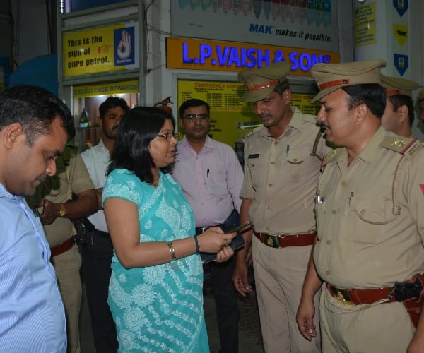 raid on a petrol pump in Lucknow.