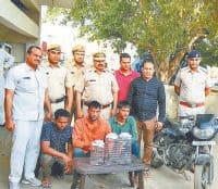 sit, raid, three arrest, pistol, panipat