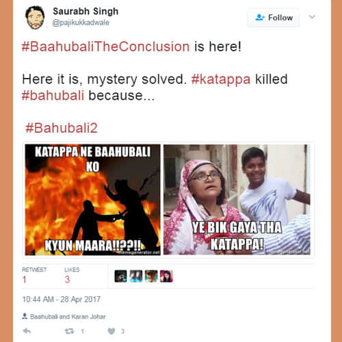 bahubali the conclusion social media reactions and why kattapa killed bahubali