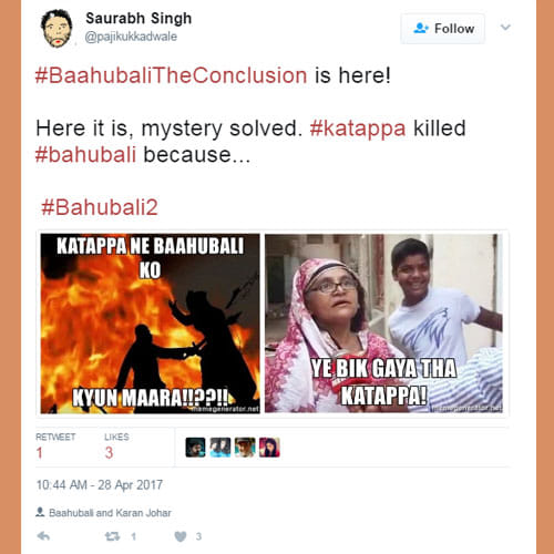 bahubali the conclusion social media reactions and why kattapa killed bahubali