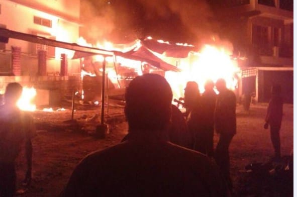 fire in Transport Company Store at Hamirpur.