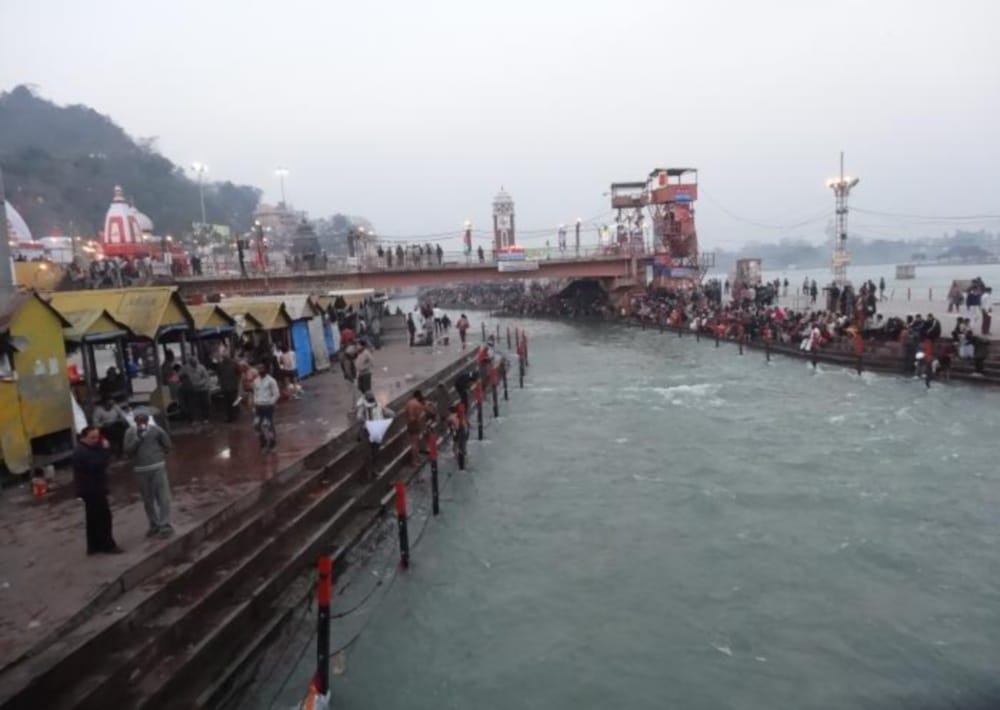 two river flows in haridwar with ganga