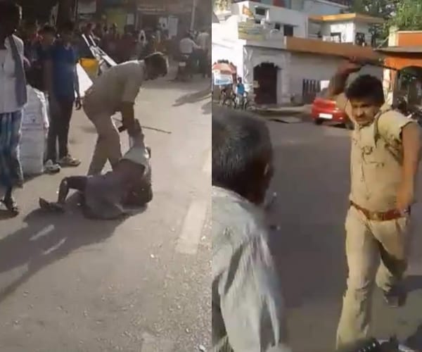 A GRP sepoy beats an old man in Lucknow.