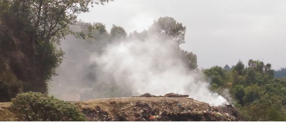 Fire at a pile of litter for three days in Laluvapani