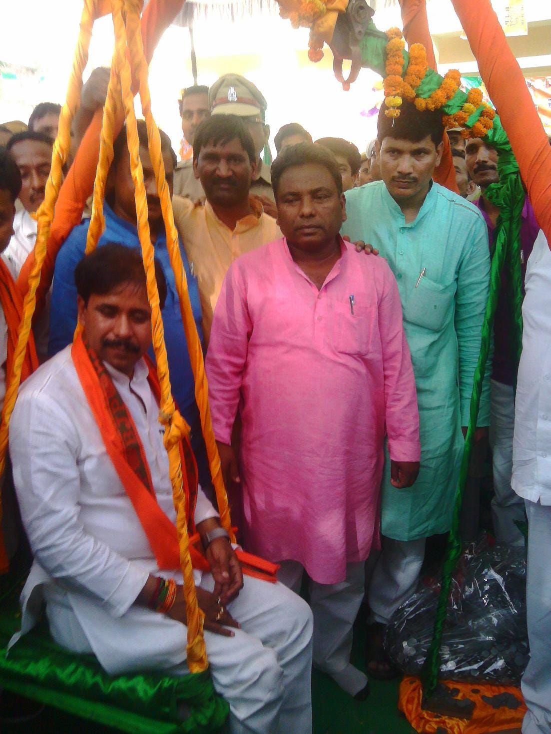 Minister of State of Yogi goverment weighed with coins in Mau