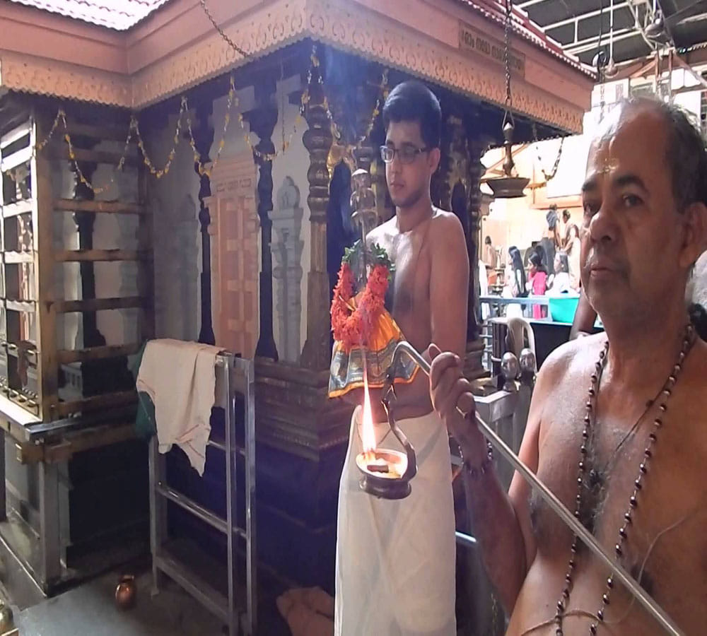 Elephants are donated by devotees to the temple