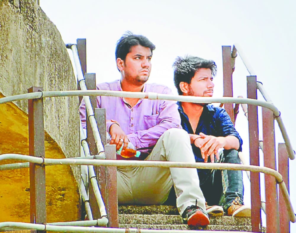 two students protest for their demands