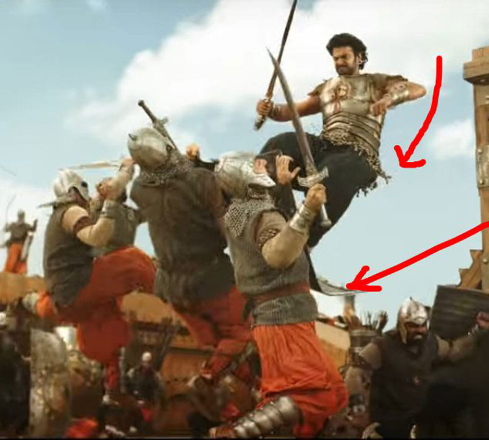 bahubali actor prabhas and rana daggubati real stunt