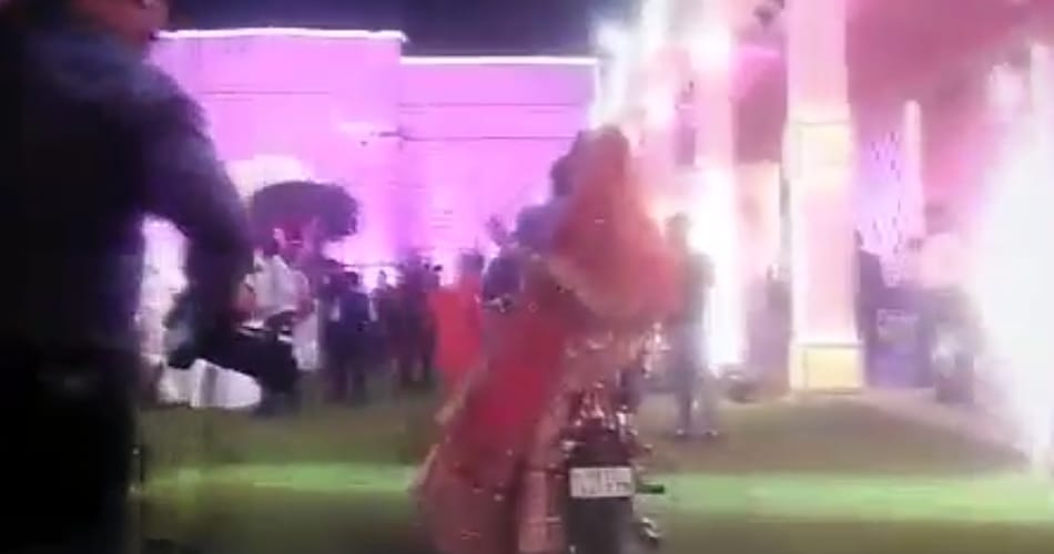 bride entry on bike in mandap and one boy killed in blast due to crackers