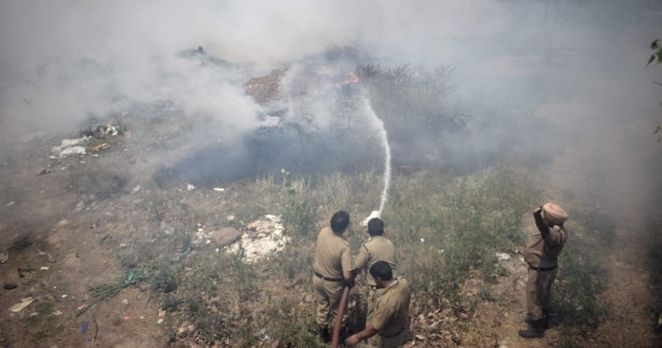 Fire in Dadumajra dumping ground, chandigarh news