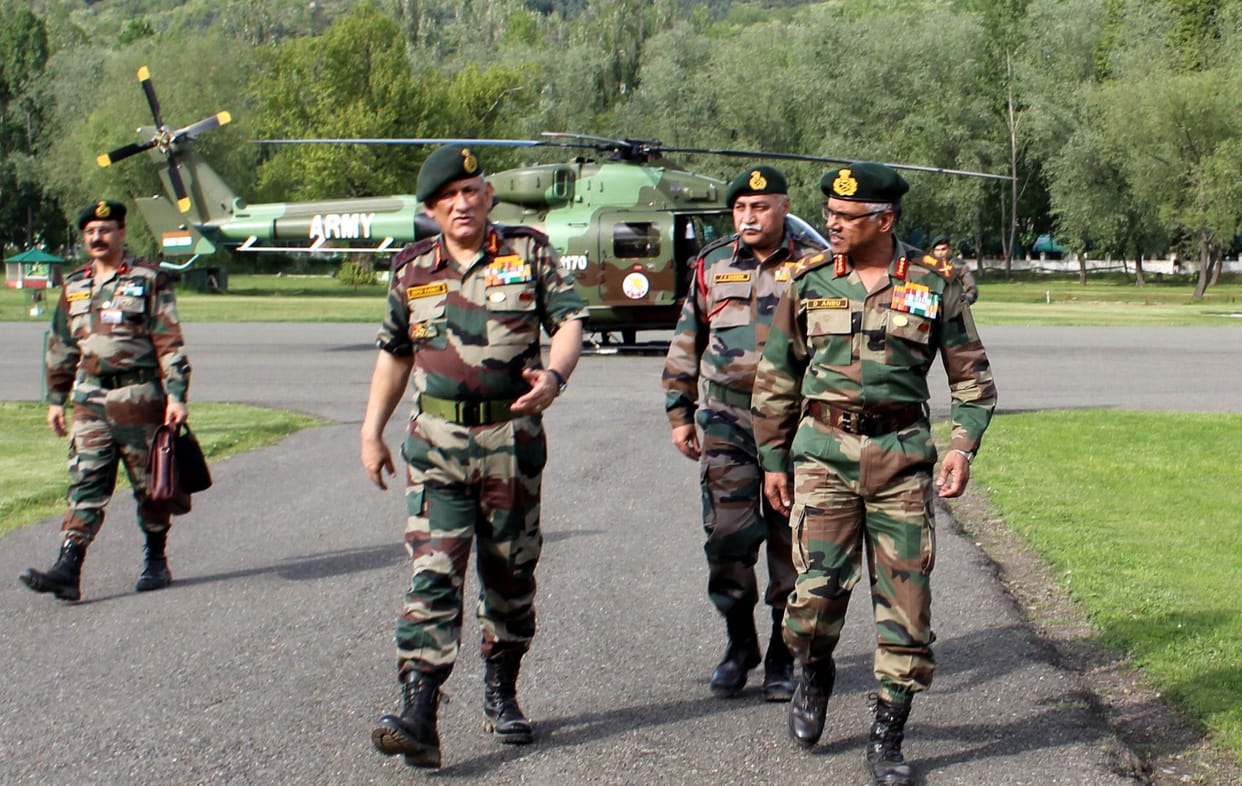 army chief general vipin rawat reaches Srinagar