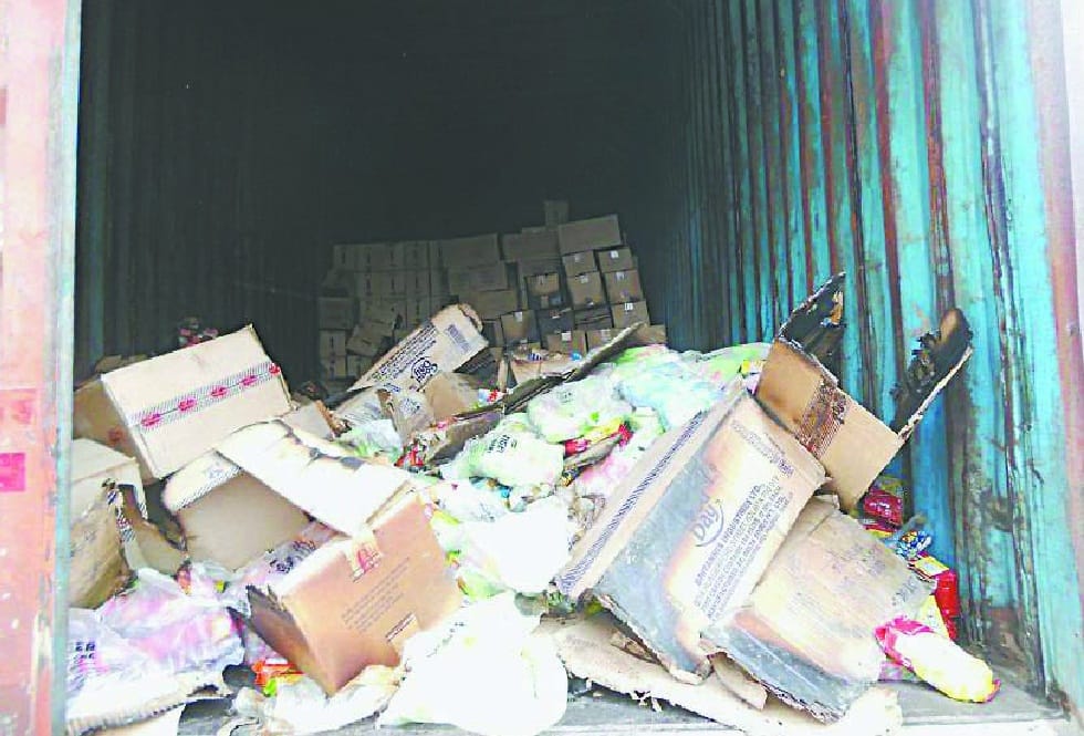  Fire in containers laden with biscuits, loss of millions