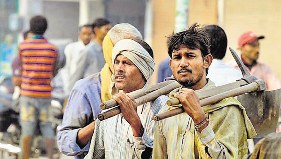Going jobless at Labour Chowk, chandigarh news, labour day